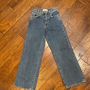 SLVRLAKE Grace Ankle Size 25 Blue Wide-Leg Jeans